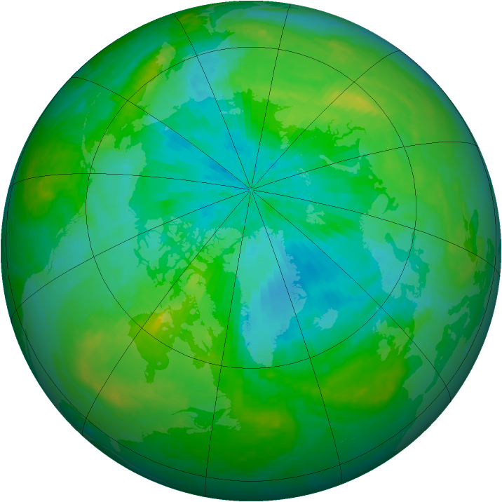 Arctic ozone map for 11 August 2004